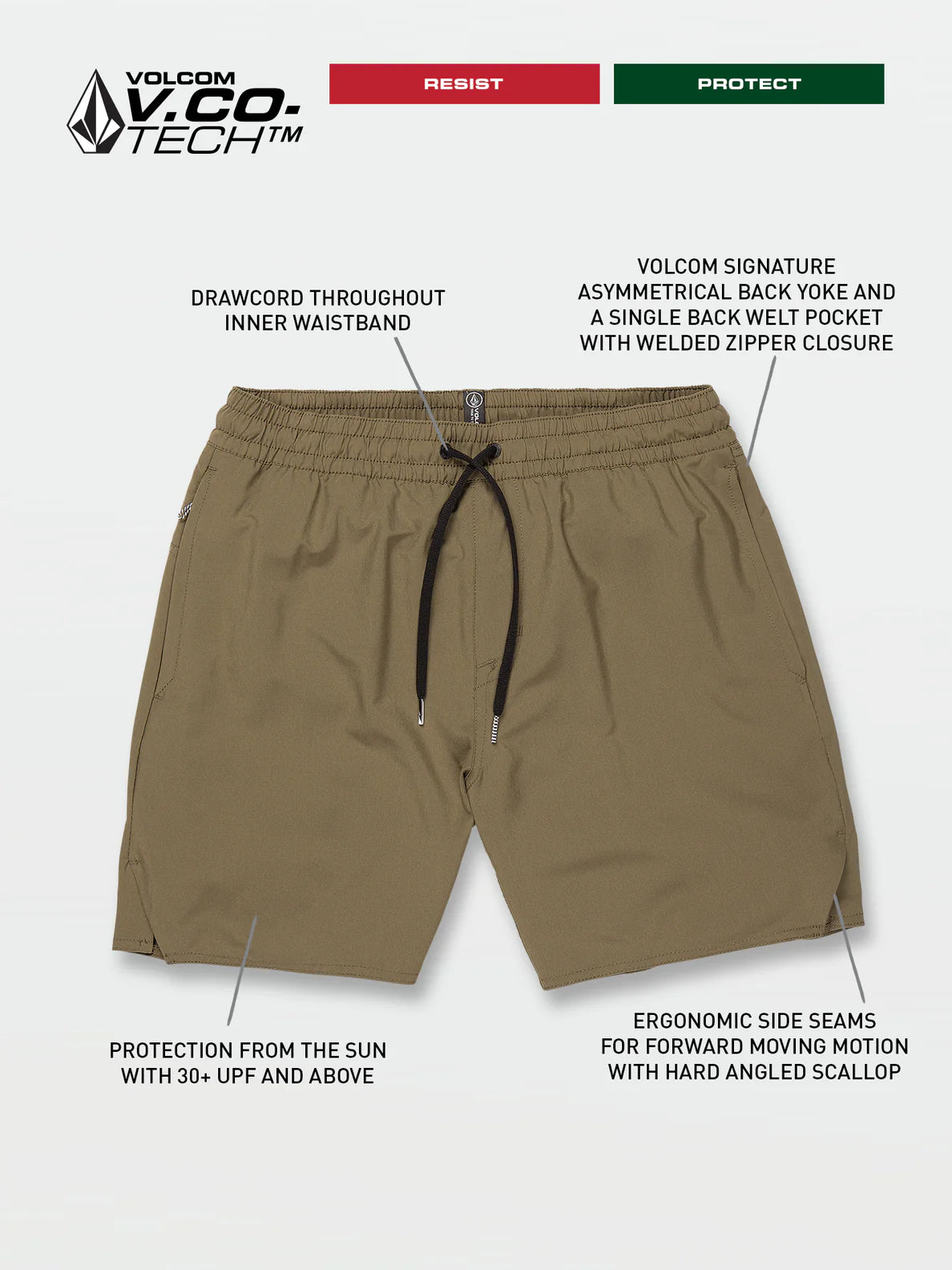 Volcom shorts with cell phone pocket outlet